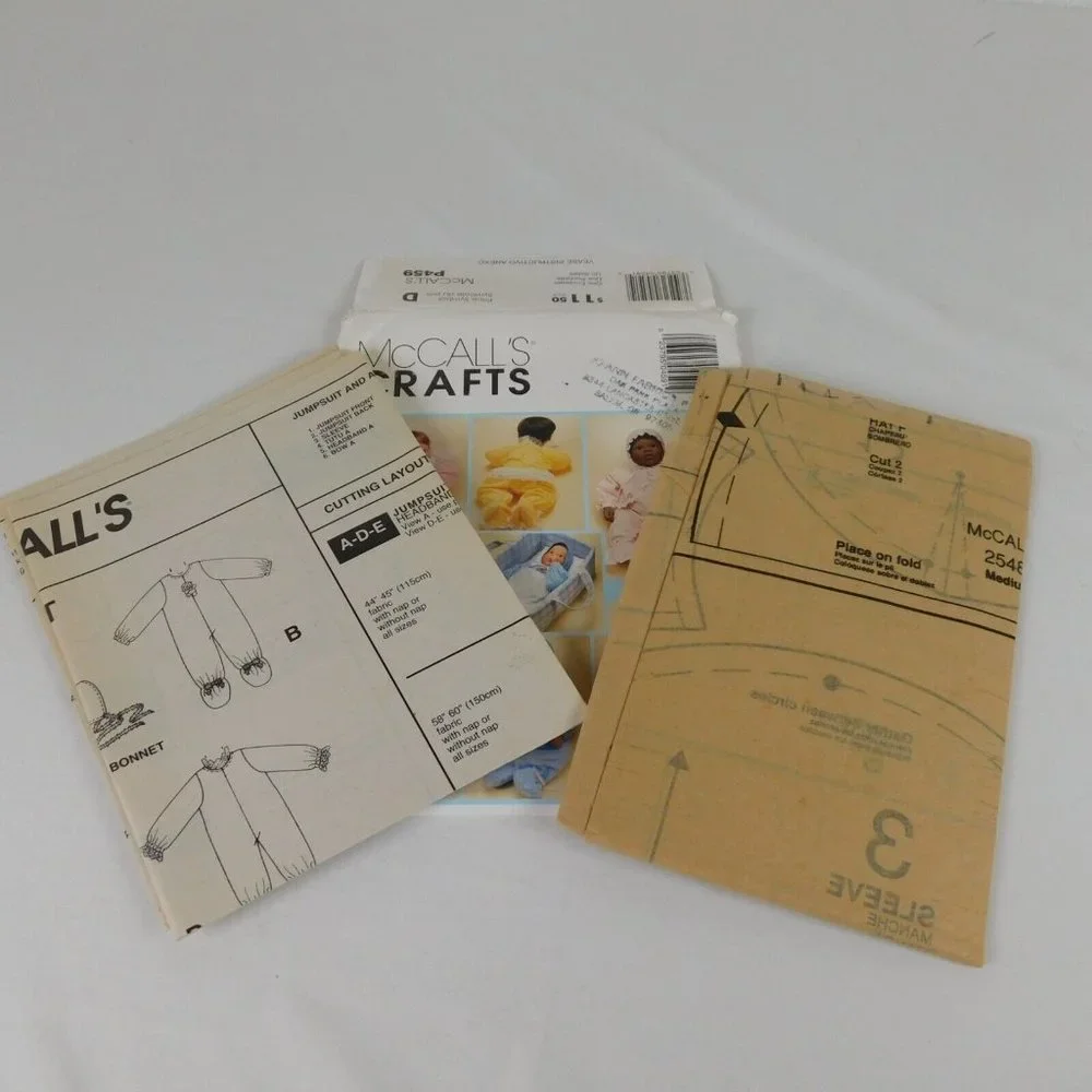 McCalls P459 Sewing Pattern Vintage 1999 Doll Clothes Carry-All Size S M L Uncut - Picture 4 of 4